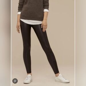 Aritzia Wilfred Free Daria Faux Vegan Leather Black High Waisted Leggings Sz M